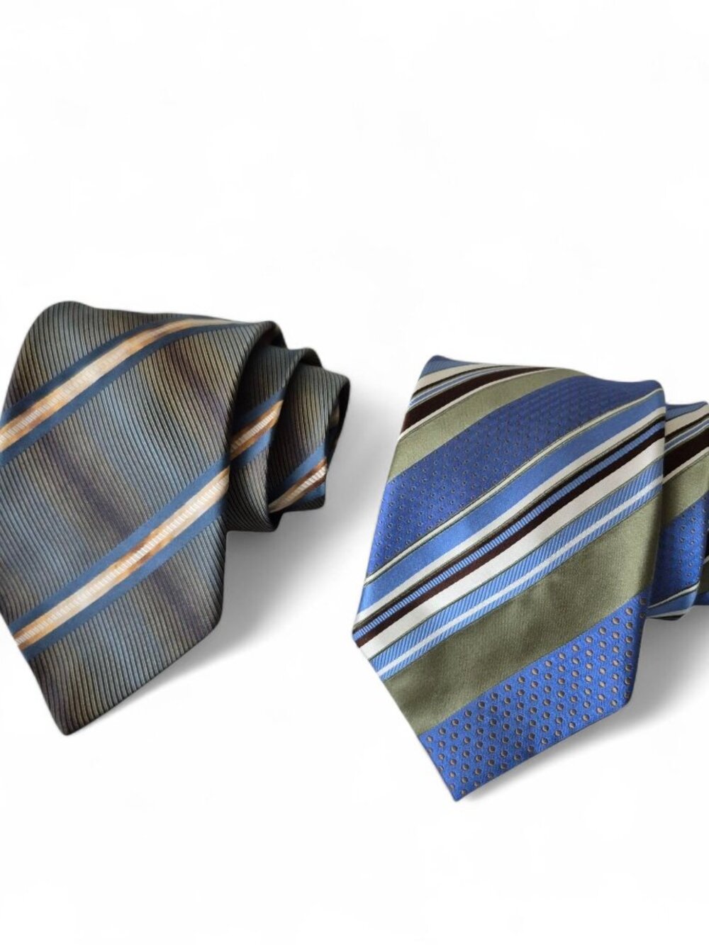 Pronto Uomo 100% Silk Ties Striped Pattern Office Formal Versatile Set Of Two